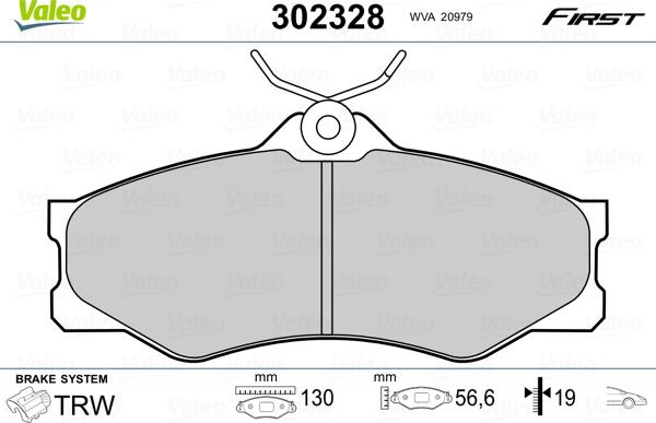 Valeo 302328 - Jarrupala, levyjarru inparts.fi