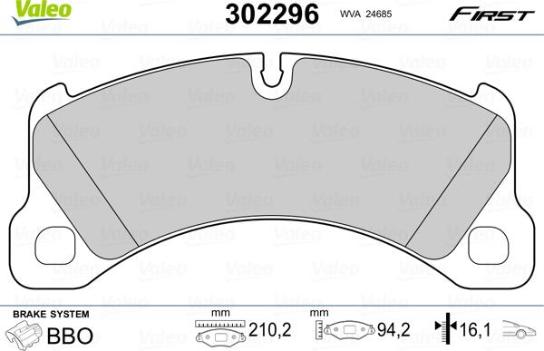 Valeo 302296 - Jarrupala, levyjarru inparts.fi