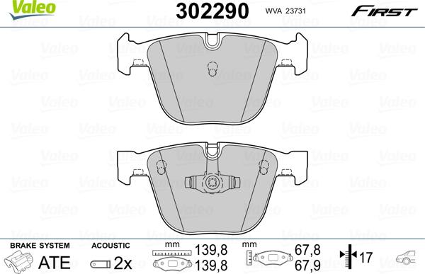 Valeo 302290 - Jarrupala, levyjarru inparts.fi