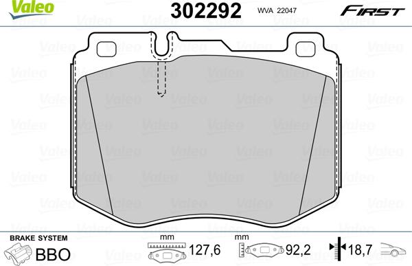 Valeo 302292 - Jarrupala, levyjarru inparts.fi