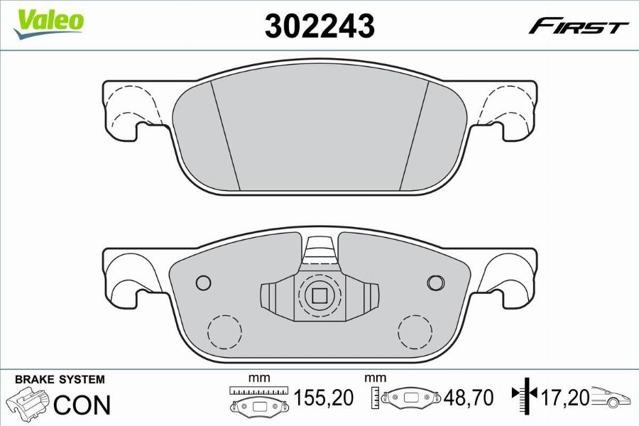 Valeo 302243 - Jarrupala, levyjarru inparts.fi