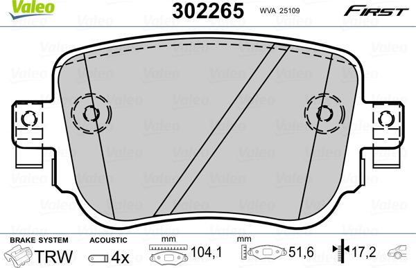 Valeo 302265 - Jarrupala, levyjarru inparts.fi