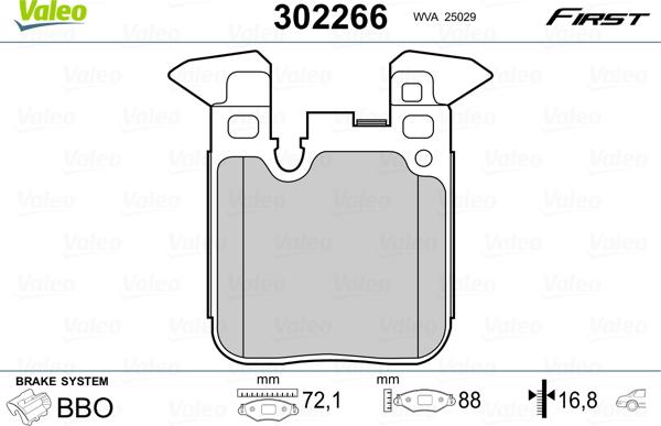 Valeo 302266 - Jarrupala, levyjarru inparts.fi