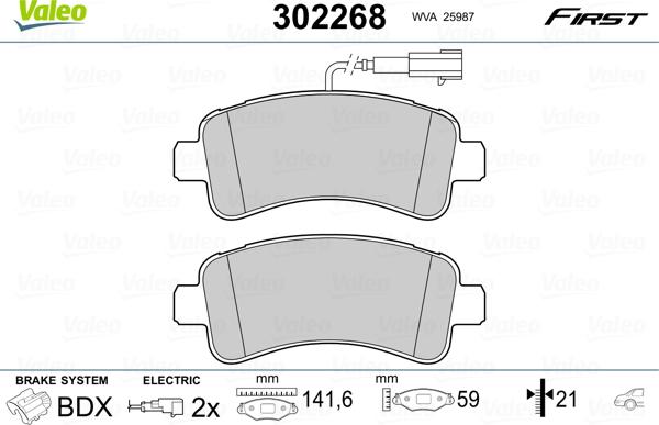 Valeo 302268 - Jarrupala, levyjarru inparts.fi