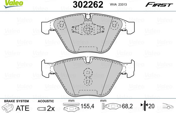 Valeo 302262 - Jarrupala, levyjarru inparts.fi