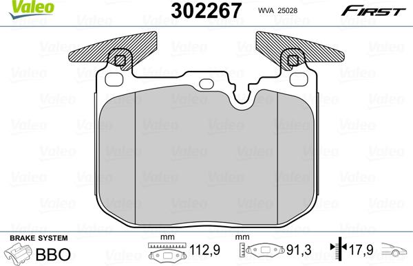 Valeo 302267 - Jarrupala, levyjarru inparts.fi