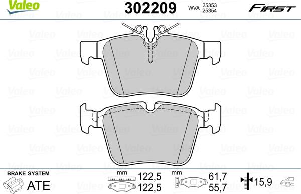 Valeo 302209 - Jarrupala, levyjarru inparts.fi