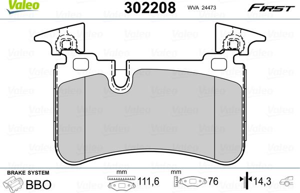 Valeo 302208 - Jarrupala, levyjarru inparts.fi