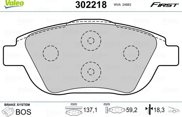 Valeo 302218 - Jarrupala, levyjarru inparts.fi