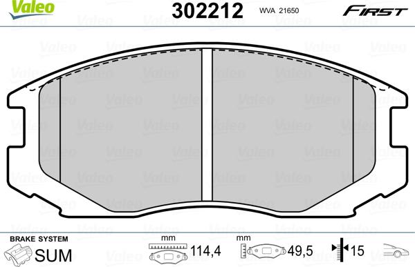 Valeo 302212 - Jarrupala, levyjarru inparts.fi