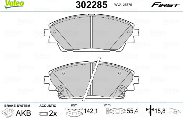 Valeo 302285 - Jarrupala, levyjarru inparts.fi