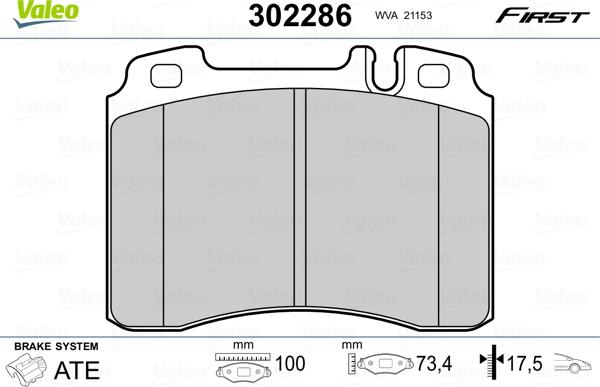 Valeo 302286 - Jarrupala, levyjarru inparts.fi