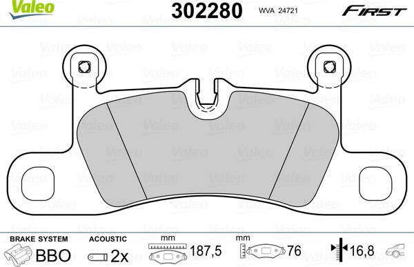 Valeo 302280 - Jarrupala, levyjarru inparts.fi