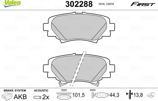 Valeo 302288 - Jarrupala, levyjarru inparts.fi