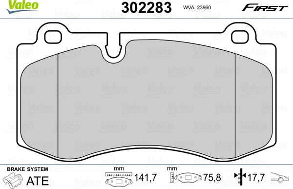 Valeo 302283 - Jarrupala, levyjarru inparts.fi