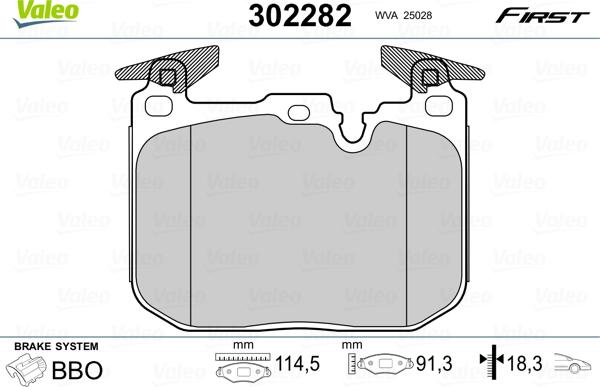 Valeo 302282 - Jarrupala, levyjarru inparts.fi