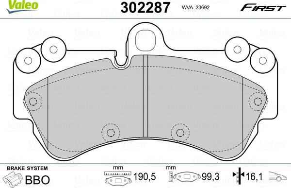 Valeo 302287 - Jarrupala, levyjarru inparts.fi