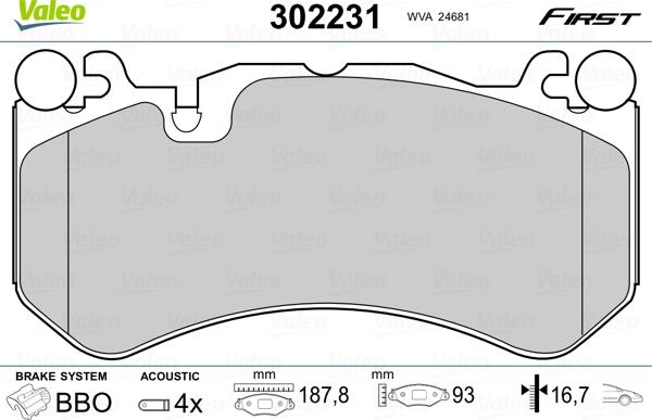 Valeo 302231 - Jarrupala, levyjarru inparts.fi