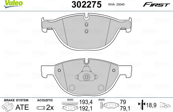 Valeo 302275 - Jarrupala, levyjarru inparts.fi