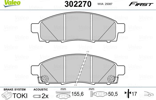 Valeo 302270 - Jarrupala, levyjarru inparts.fi