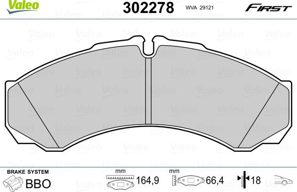 Valeo 302278 - Jarrupala, levyjarru inparts.fi