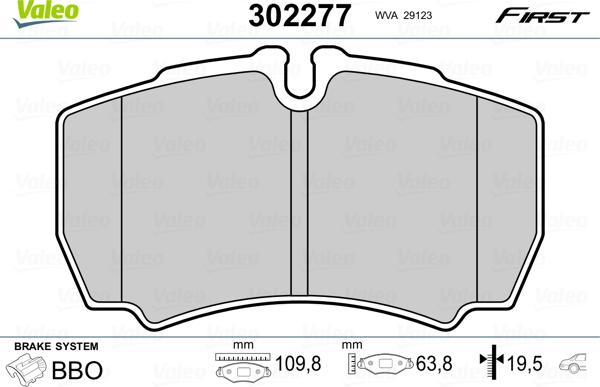 Valeo 302277 - Jarrupala, levyjarru inparts.fi