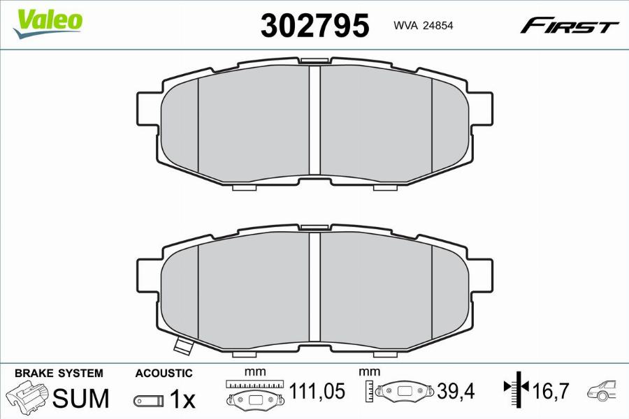 Valeo 302795 - Jarrupala, levyjarru inparts.fi