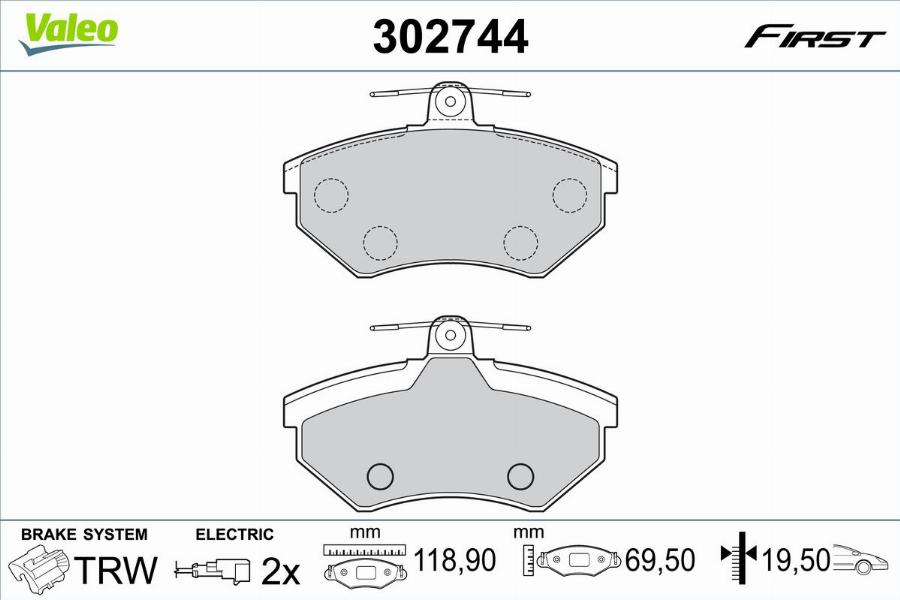 Valeo 302744 - Jarrupala, levyjarru inparts.fi