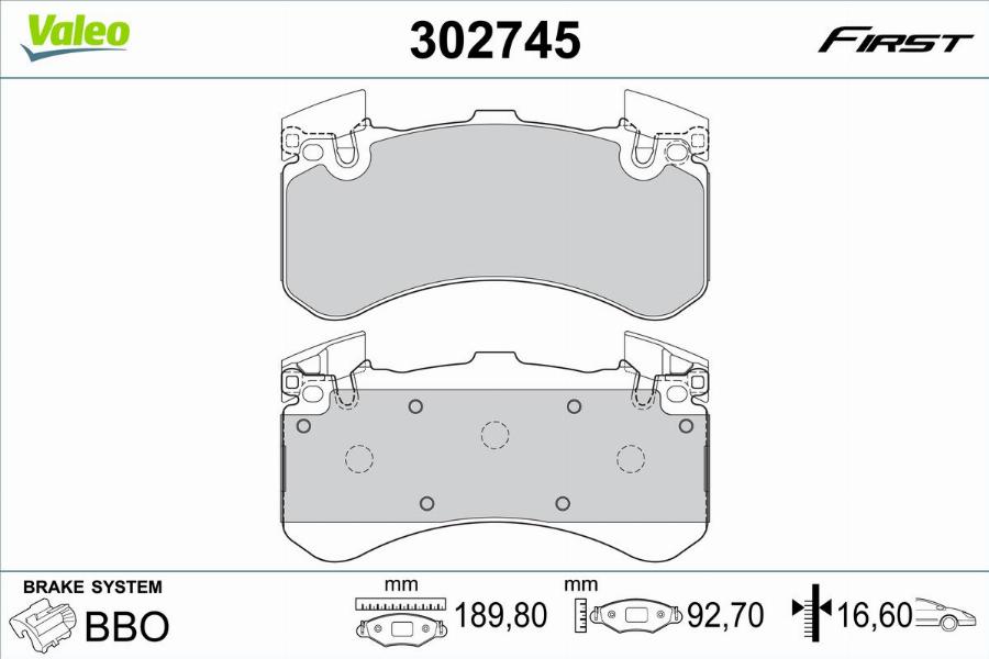 Valeo 302745 - Jarrupala, levyjarru inparts.fi