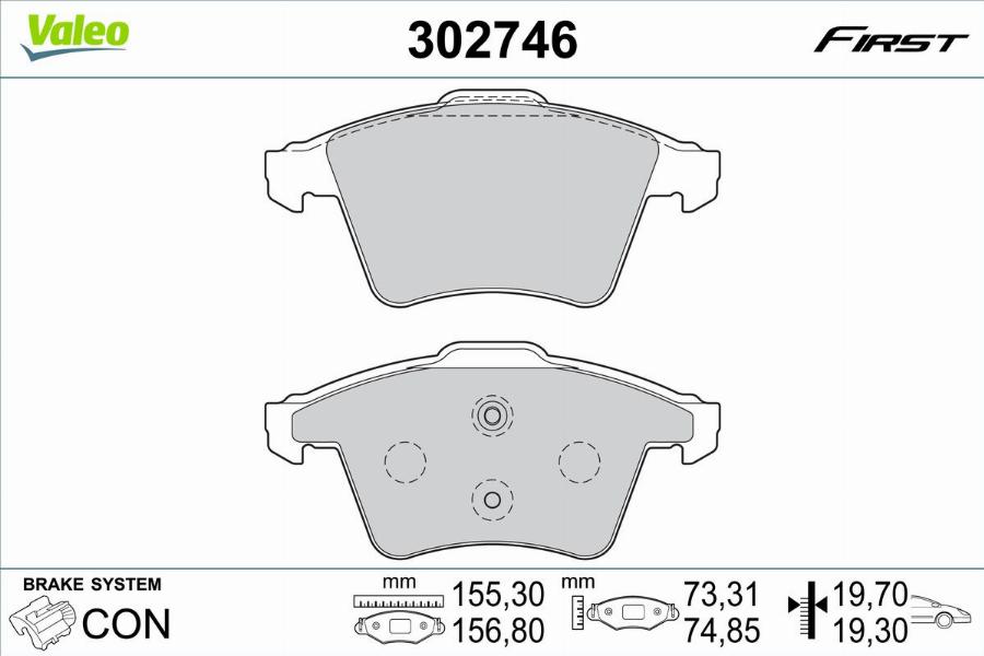 Valeo 302746 - Jarrupala, levyjarru inparts.fi