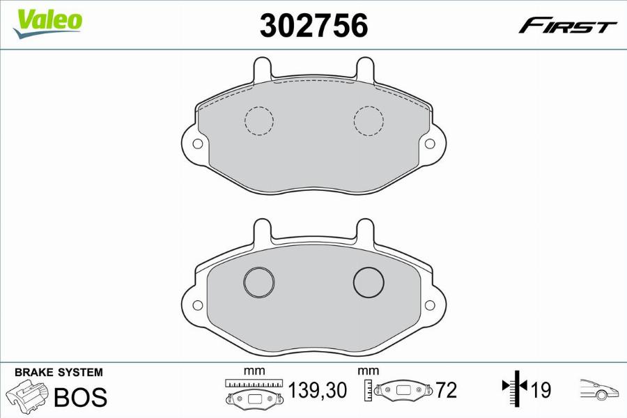 Valeo 302756 - Jarrupala, levyjarru inparts.fi