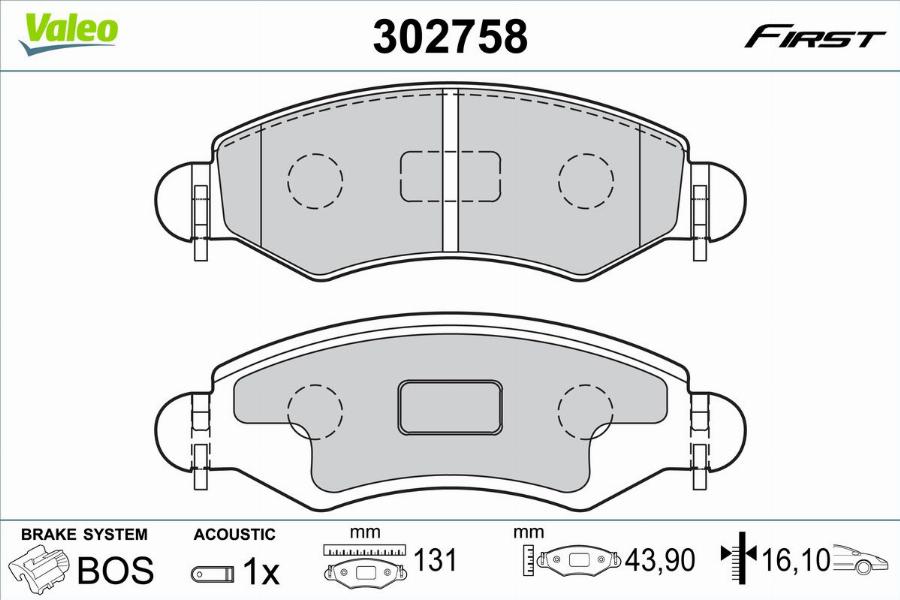 Valeo 302758 - Jarrupala, levyjarru inparts.fi