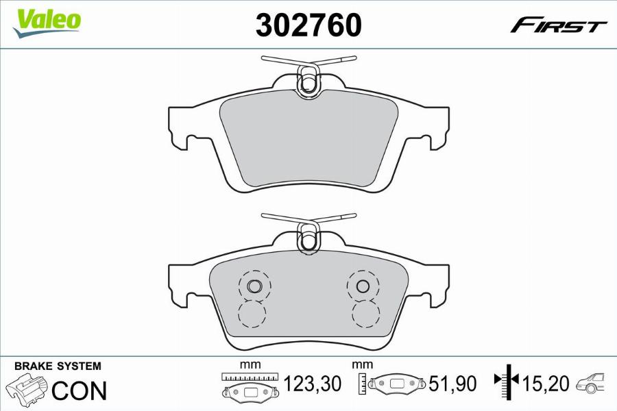 Valeo 302760 - Jarrupala, levyjarru inparts.fi