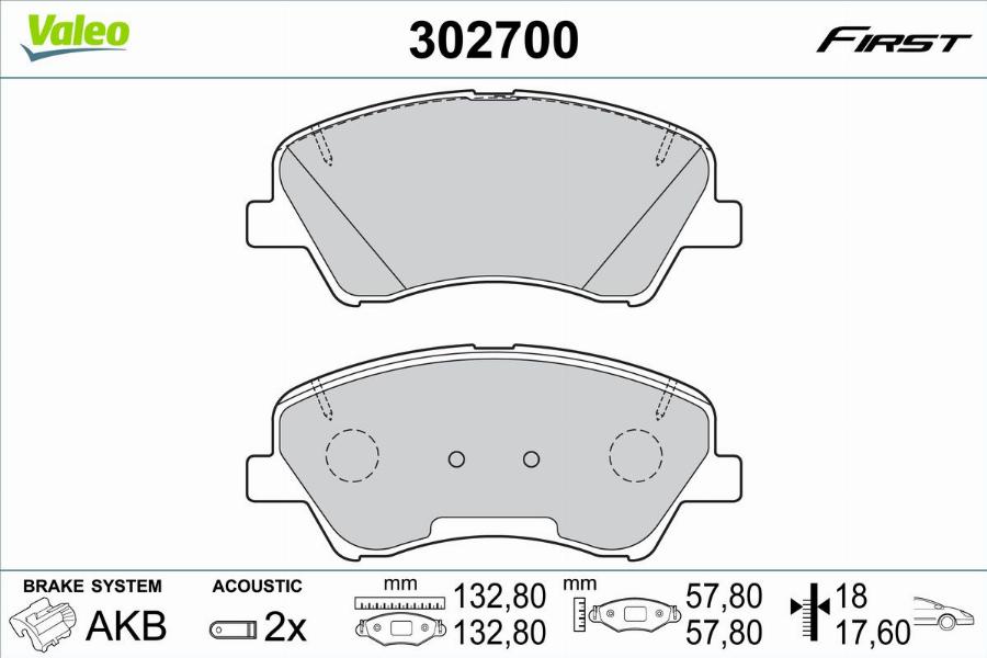 Valeo 302700 - Jarrupala, levyjarru inparts.fi