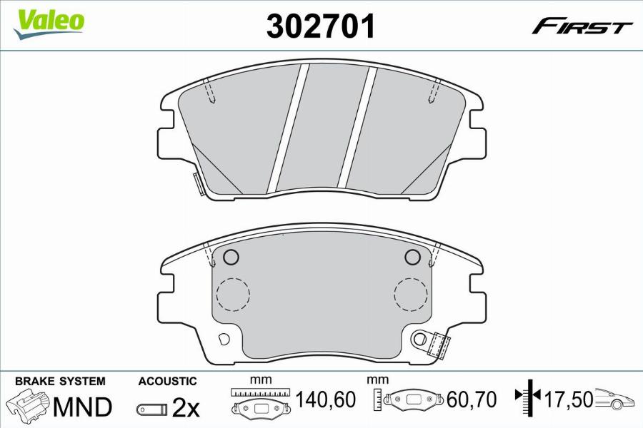 Valeo 302701 - Jarrupala, levyjarru inparts.fi