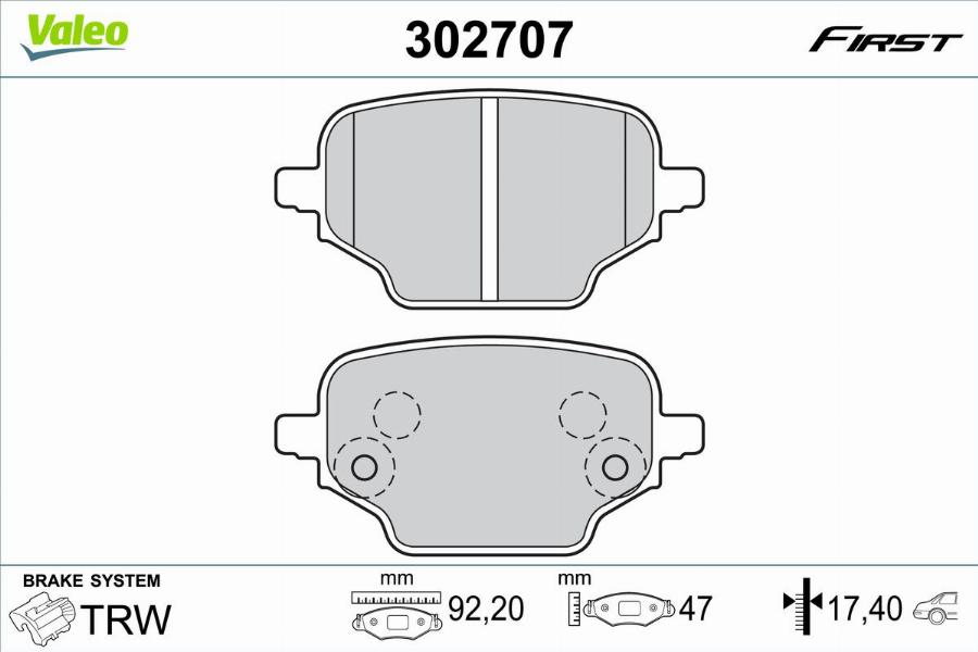 Valeo 302707 - Jarrupala, levyjarru inparts.fi