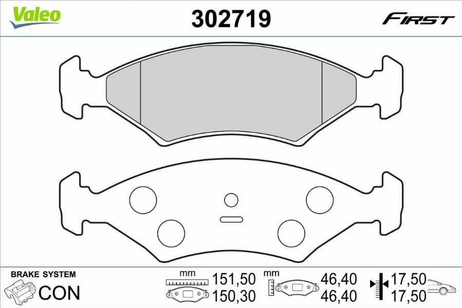 Valeo 302719 - Jarrupala, levyjarru inparts.fi