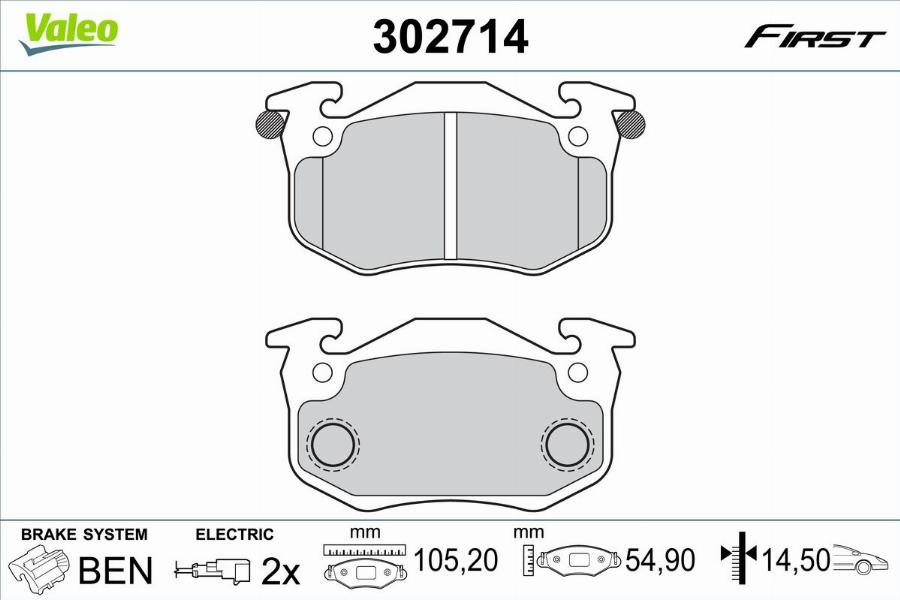 Valeo 302714 - Jarrupala, levyjarru inparts.fi