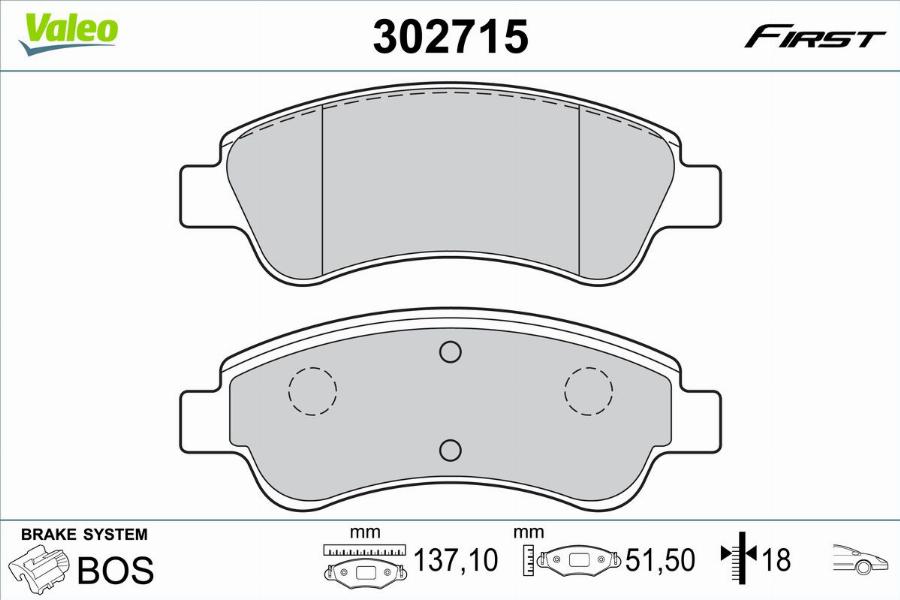 Valeo 302715 - Jarrupala, levyjarru inparts.fi