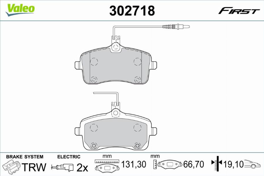 Valeo 302718 - Jarrupala, levyjarru inparts.fi