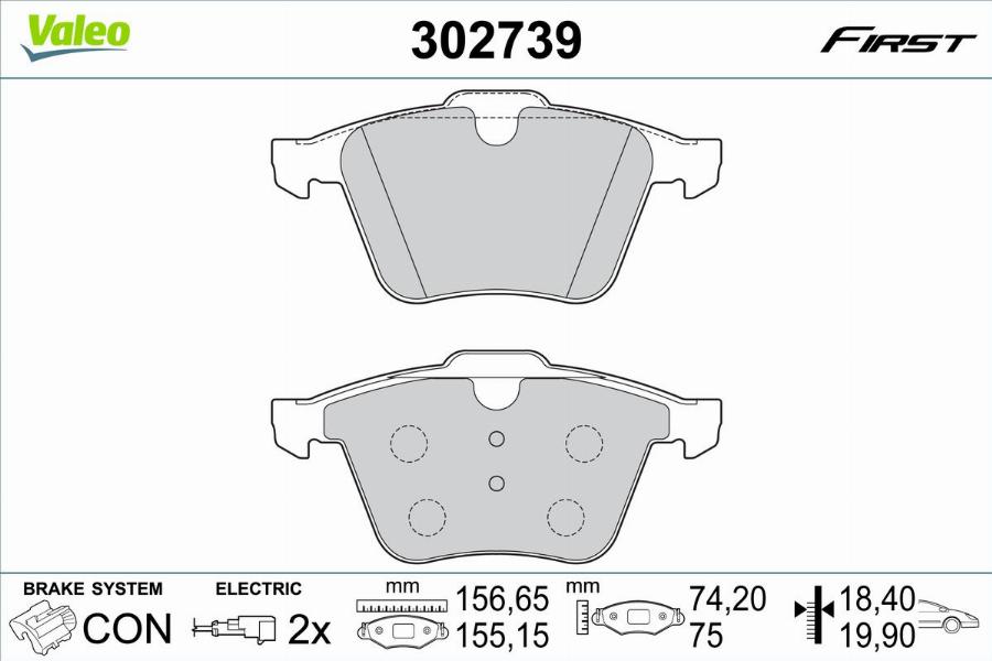 Valeo 302739 - Jarrupala, levyjarru inparts.fi