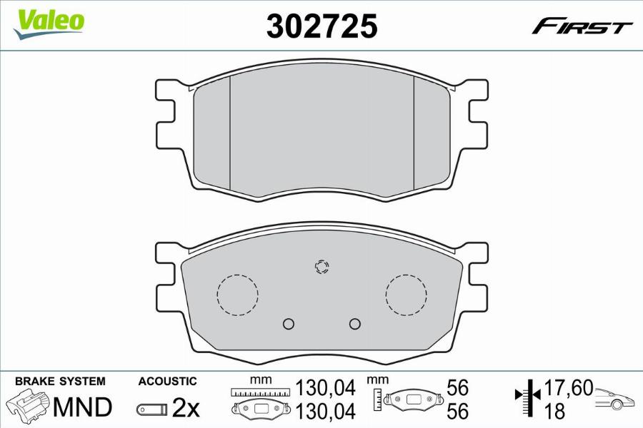 Valeo 302725 - Jarrupala, levyjarru inparts.fi