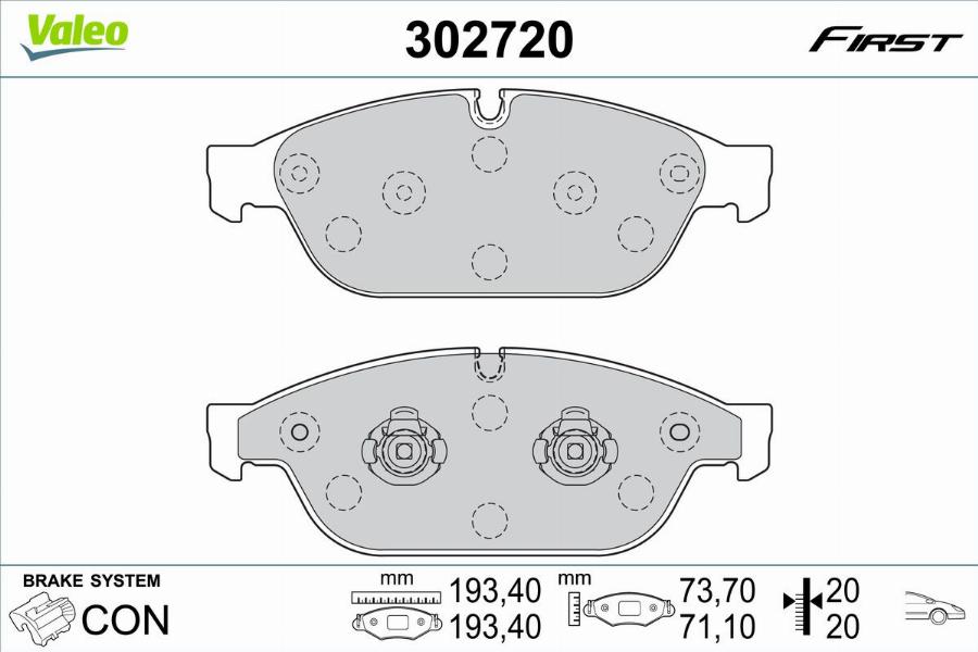 Valeo 302720 - Jarrupala, levyjarru inparts.fi