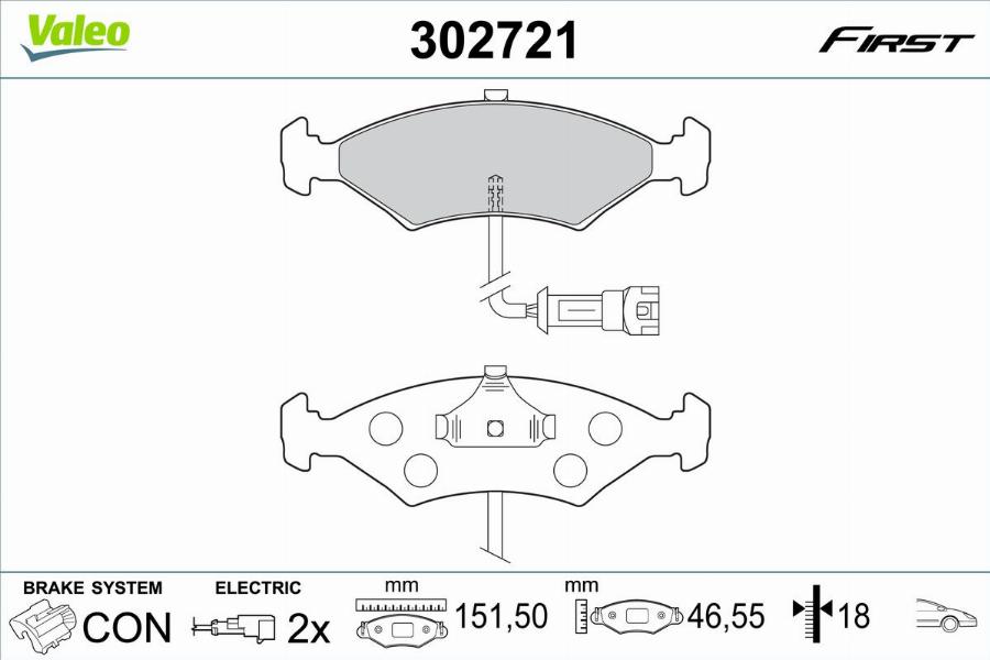 Valeo 302721 - Jarrupala, levyjarru inparts.fi