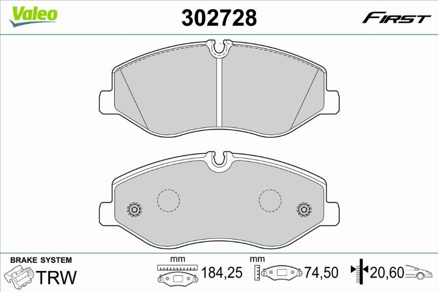 Valeo 302728 - Jarrupala, levyjarru inparts.fi