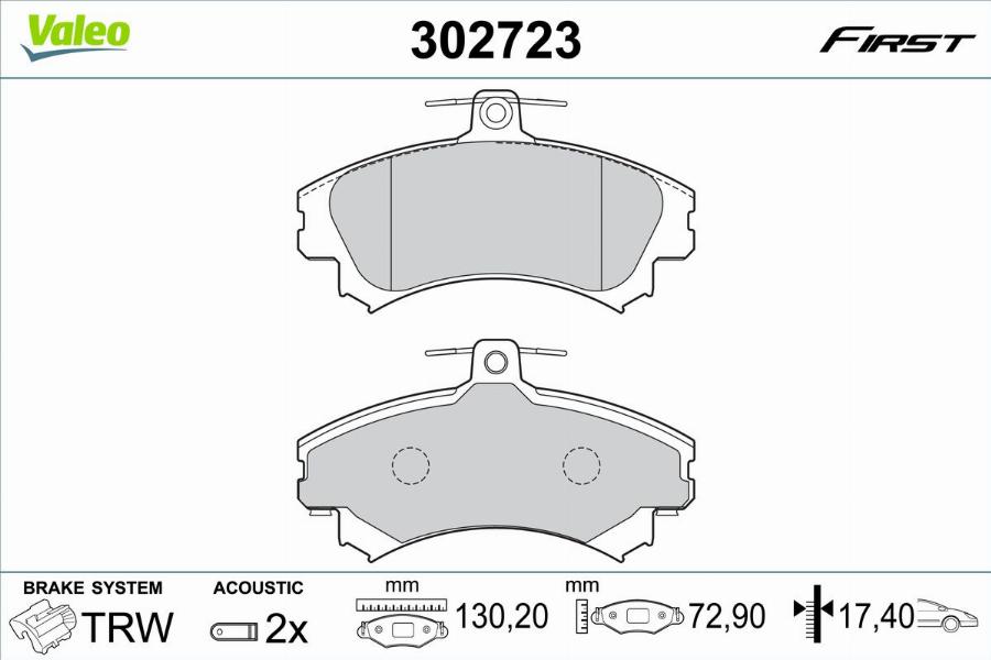 Valeo 302723 - Jarrupala, levyjarru inparts.fi