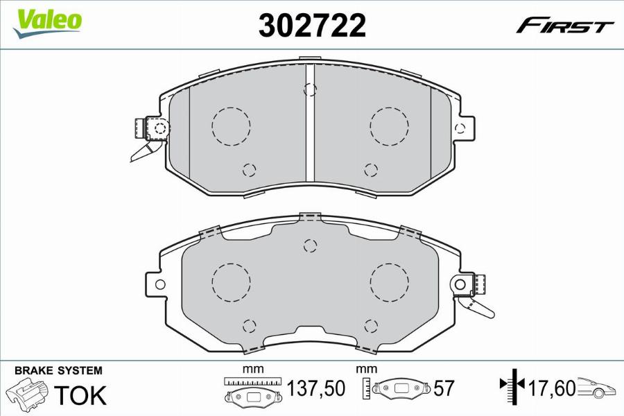 Valeo 302722 - Jarrupala, levyjarru inparts.fi