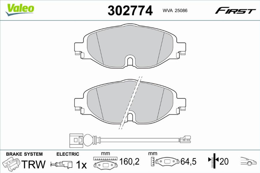 Valeo 302774 - Jarrupala, levyjarru inparts.fi