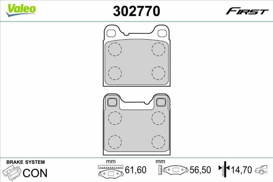 Valeo 302770 - Jarrupala, levyjarru inparts.fi