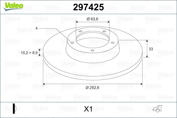 Valeo 297425 - Jarrulevy inparts.fi